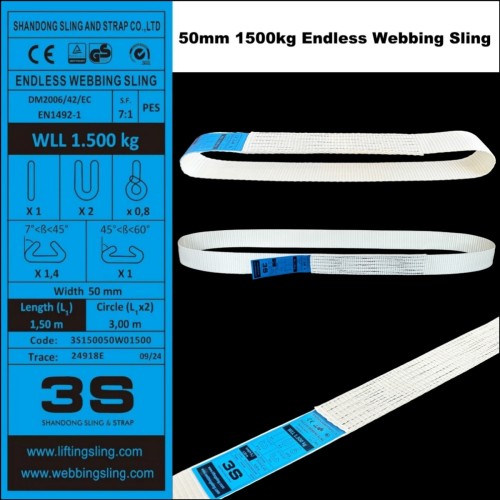 50mm 1500kg White Endless Webbing Sling